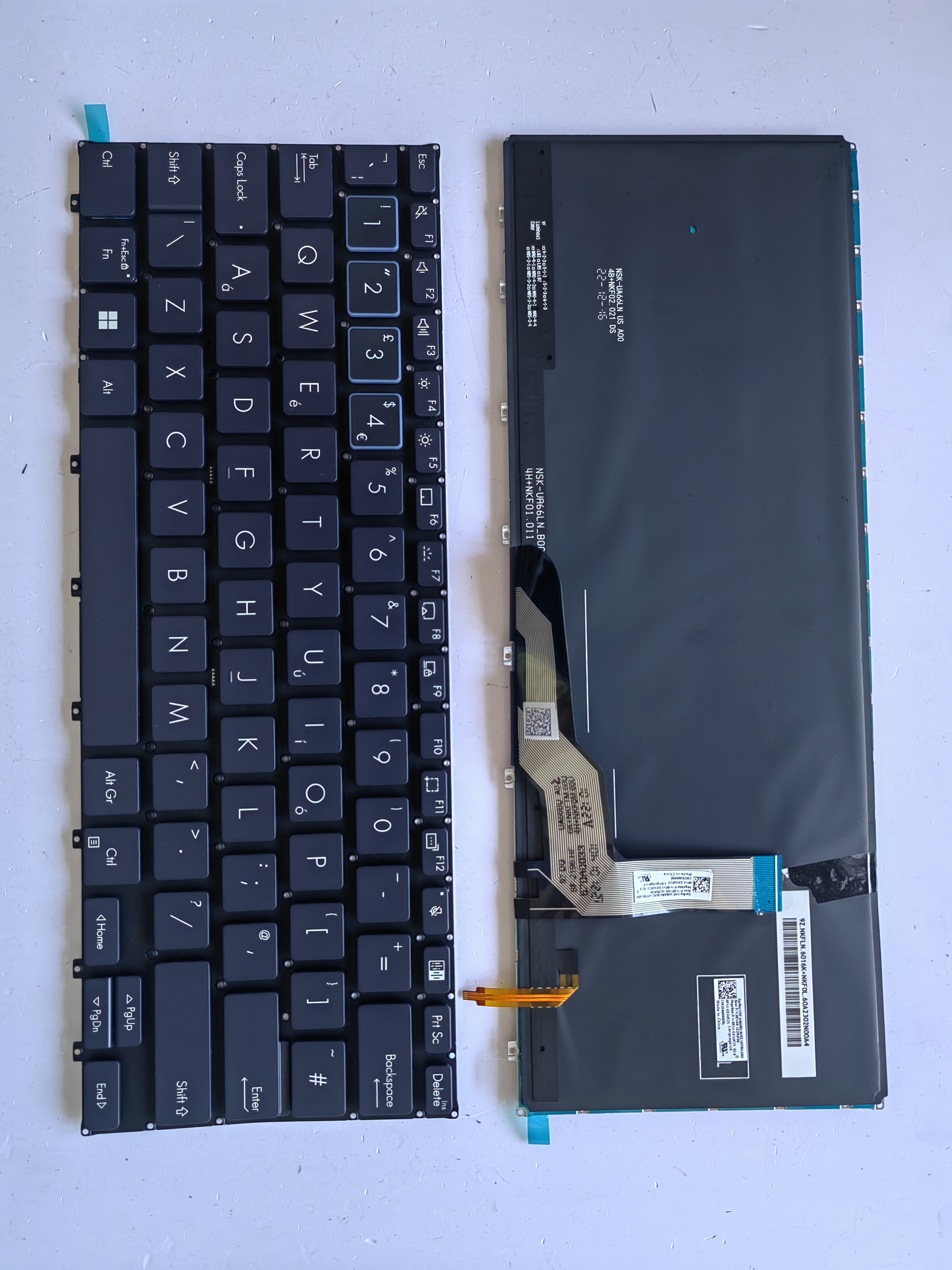 Picture of Laptop UK keyboard forNew Replacement Laptop Keyboard For ASUS 9Z.NKFBU.60U L small carriage return BLACK Backlit UK Layout